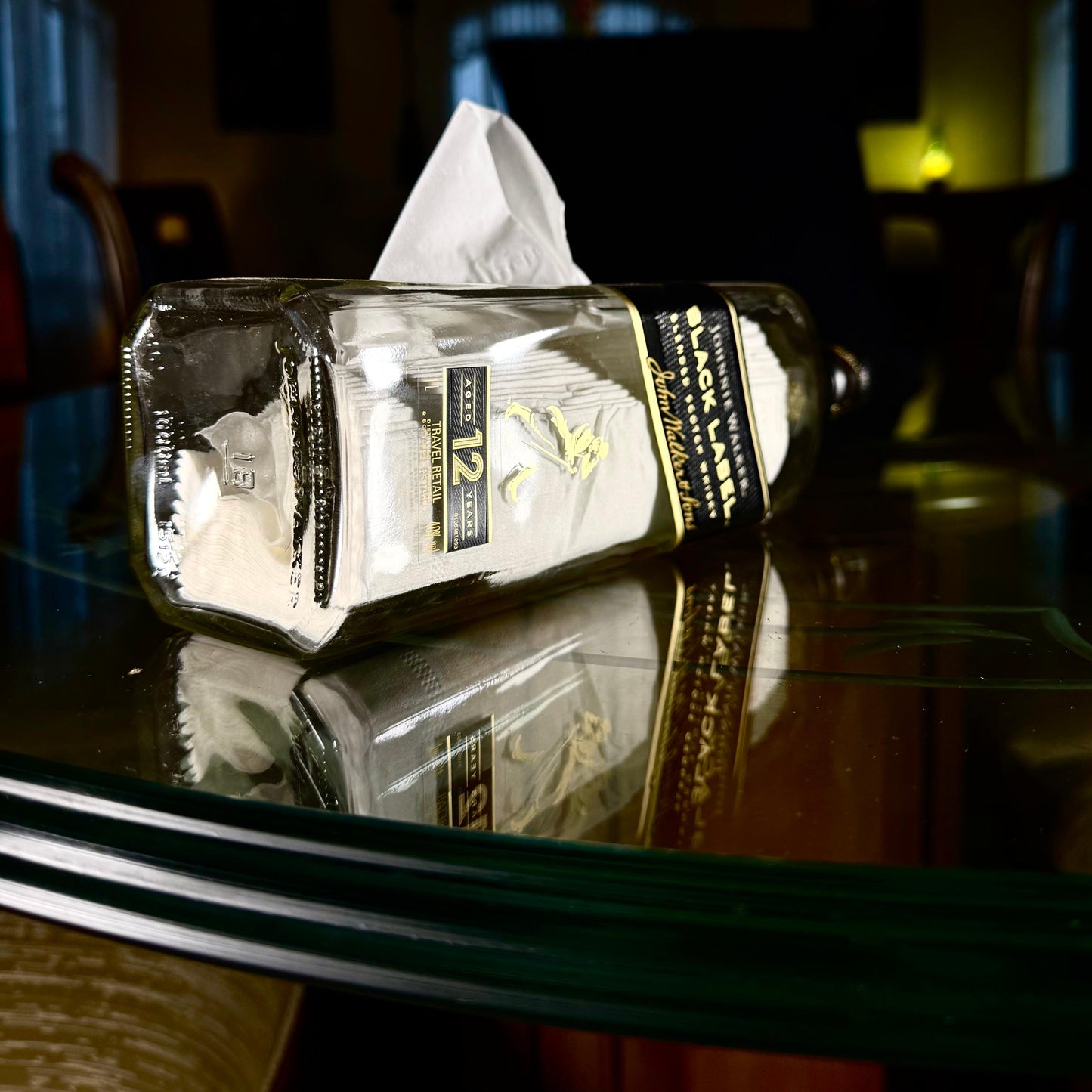 Black Label Whiskey Bottle Tissue Holder